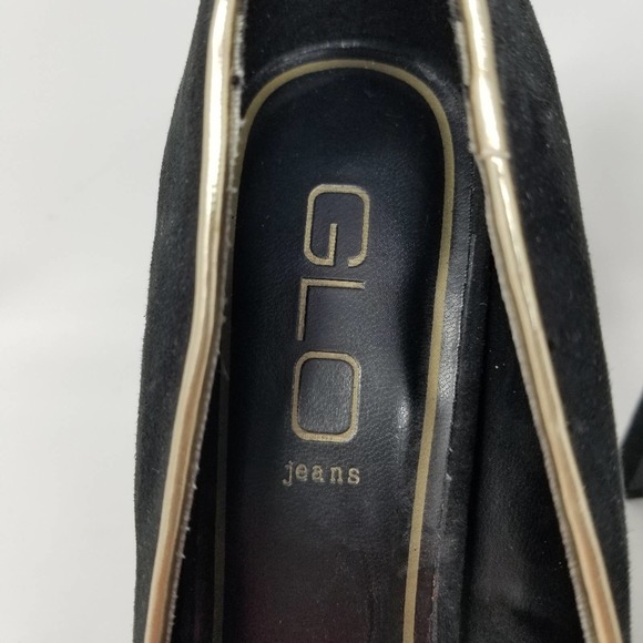 Glo Jeans Black Suede Platform Pumps Size 8.5 - Picture 8 of 11